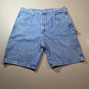 Wrangler Mens Carpenter Shorts Denim Blue 100% Cotton 64WC2ZL Size 38